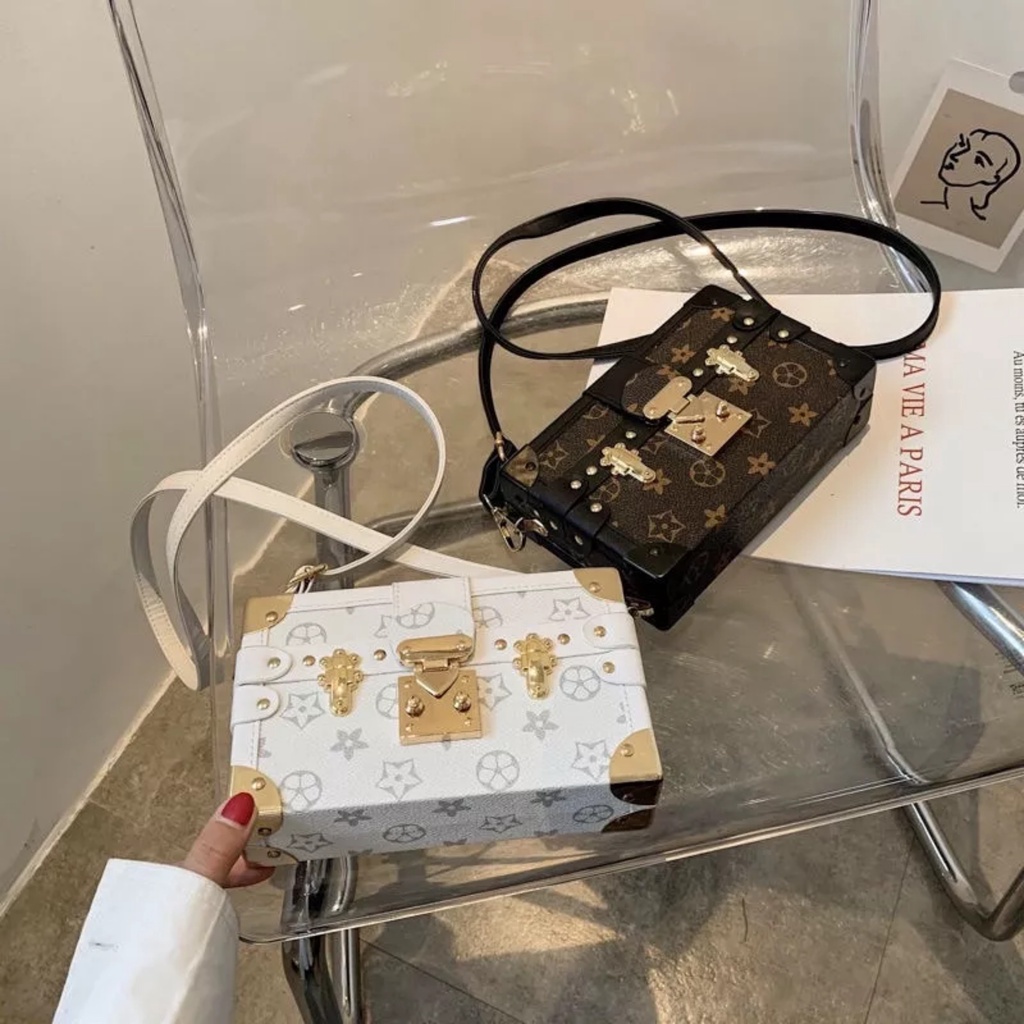 Túi đeo chéo nữ dáng hộp sang chảnh, Túi xách nữ hộp cứng cao cấp