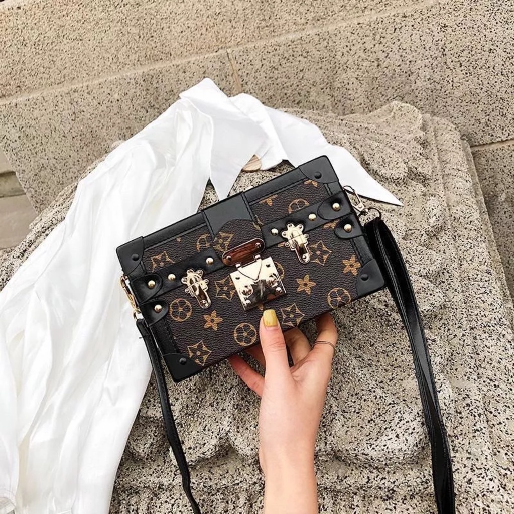 Túi đeo chéo nữ dáng hộp sang chảnh, Túi xách nữ hộp cứng cao cấp