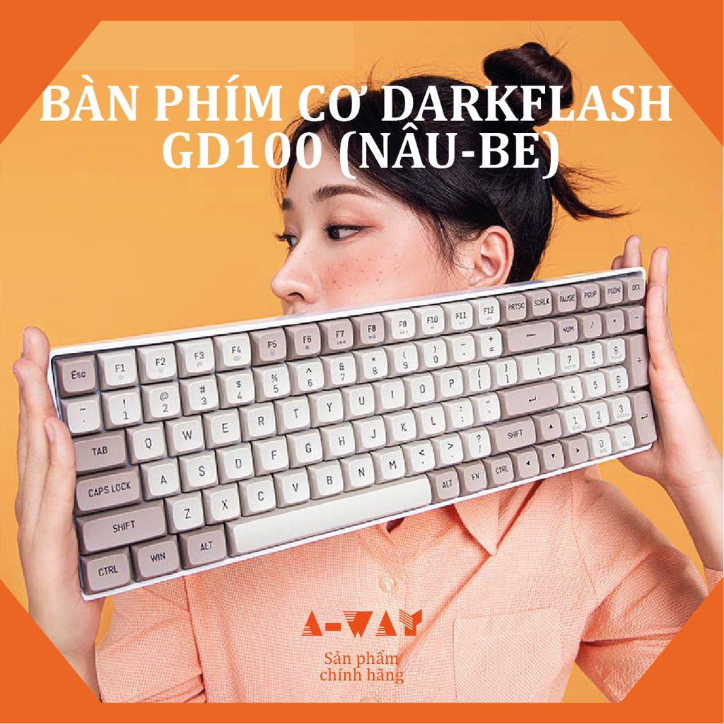 Bàn phím cơ Darkflash GD100 (Nâu-Be) - Bàn phím gaming văn phòng chính hãng bảo hành 12T