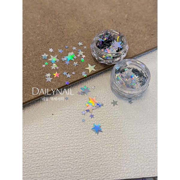 Set nhũ sequin 6 tone bạc ẩn móng daily mix