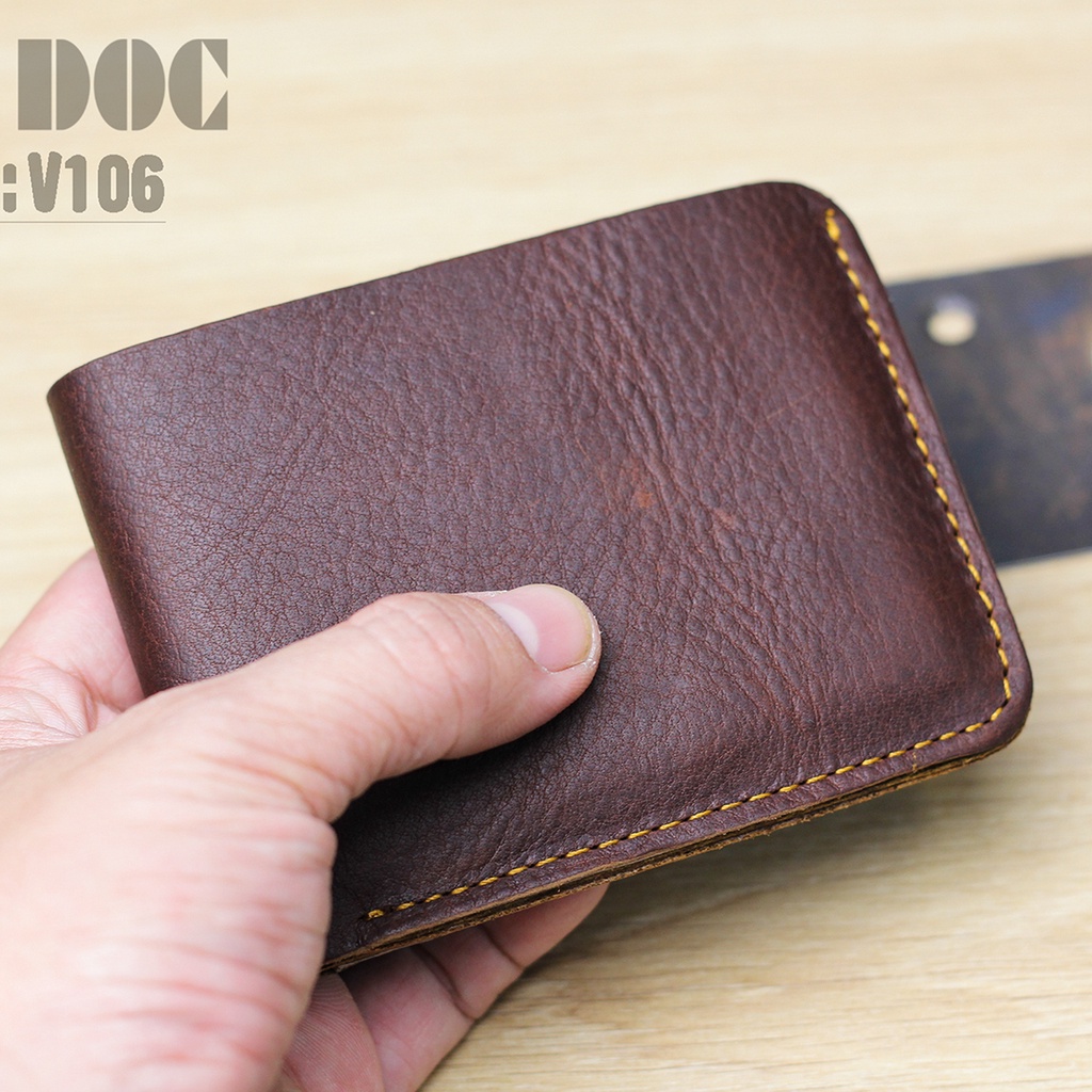 Ví mini nam chất liệu da bò kiểu dáng ngang V106 MAXDOC