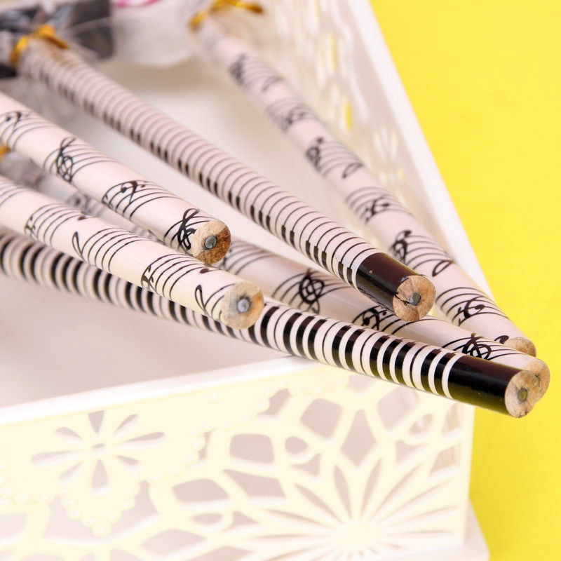 Bút Chì Gỗ Kèm Đầu Tẩy Hình Nốt nhạc, Piano, Guitar Siêu Ngộ Nghĩnh Đáng Yêu