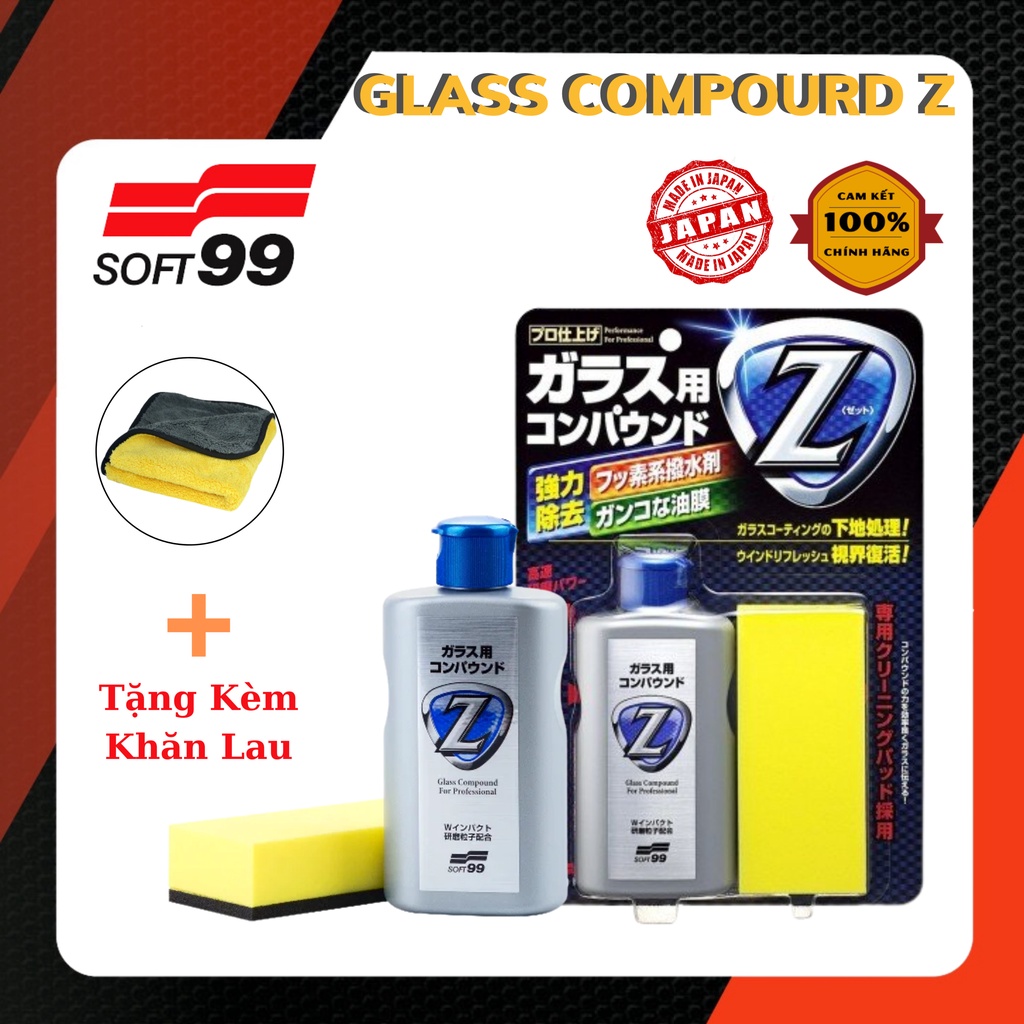 DUNG DỊCH TẨY Ố, TẨY NANO KÍNH XE ÔTÔ GLACO COMPOUND Z G-42 SOFT99 - MADE IN JAPAN