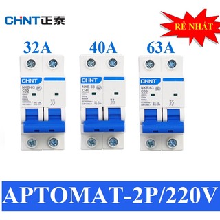 Át 2p 63a 220v chint nhập khẩu chính hãng aptomat chint át cài ray aptomat mcb 2p chint