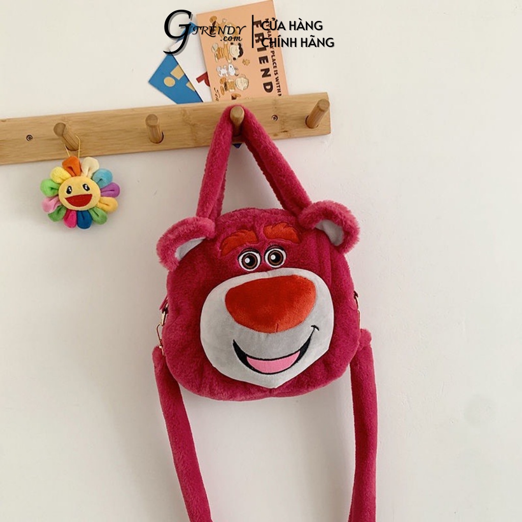 Túi Đeo Chéo Mặt Gấu Hồng Đậm-2 GTRENDY