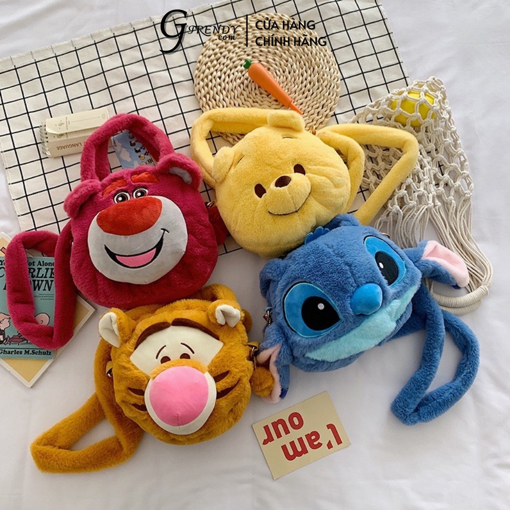 Túi Đeo Chéo Mặt Gấu Hồng Đậm-2 GTRENDY