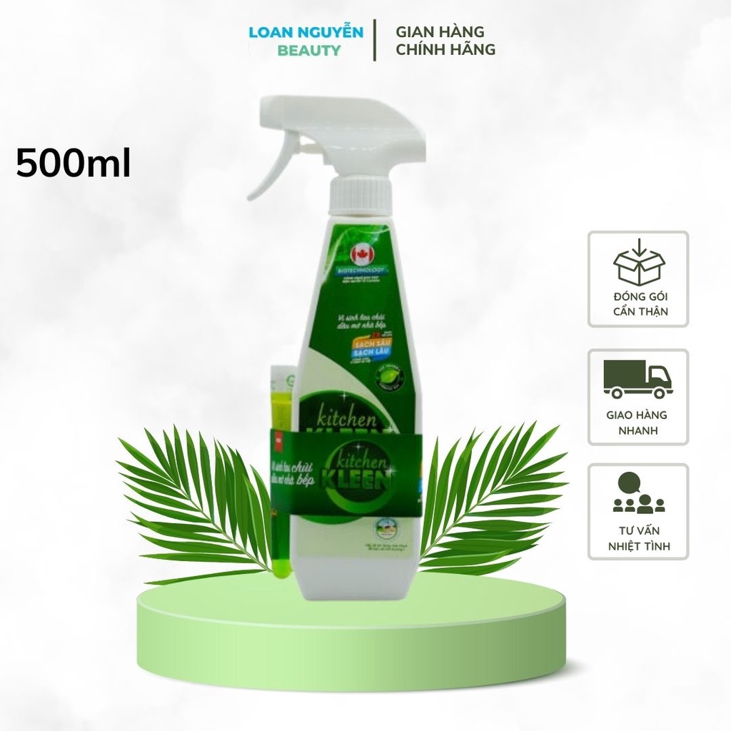 Xịt Bếp Kitchen Kleen Lau Chùi Sạch Dầu Mỡ Thành Phần Tự Nhiên Chai 500ml