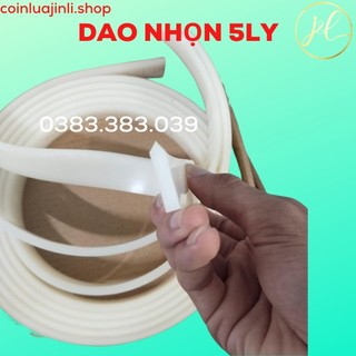 Lưỡi dao gạt mực in lụa 5x25mm lưỡi nhọn, cọ in lụa dày 5ly bản rộng 25mm dài 4m/ cuộn