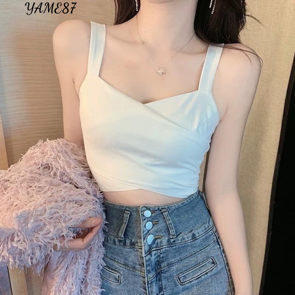 Áo bara áo cropyop 2 dây bản to co giãn 4 chiều  có mút ngực giúp nâng đẩy vòng một phù hợp đi chơi dạo phố