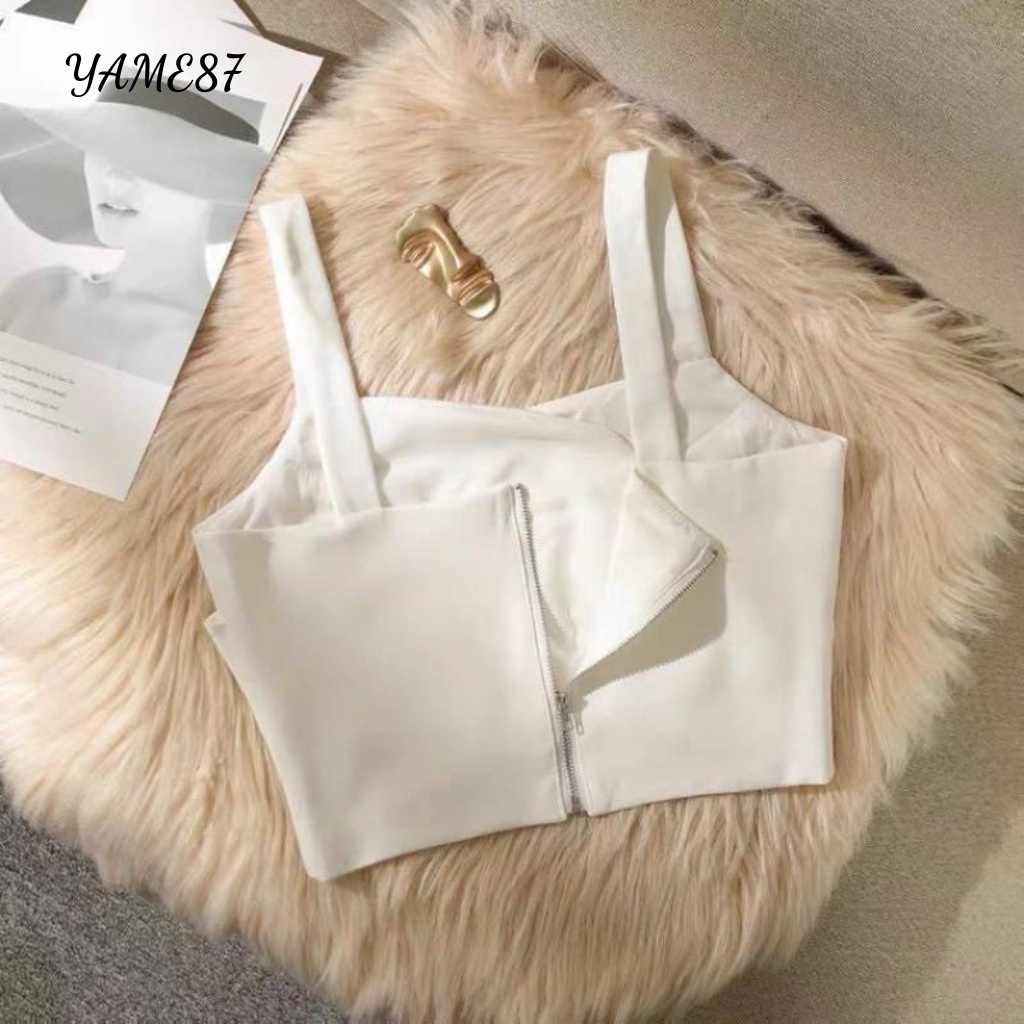 Áo bara áo cropyop 2 dây bản to co giãn 4 chiều  có mút ngực giúp nâng đẩy vòng một phù hợp đi chơi dạo phố