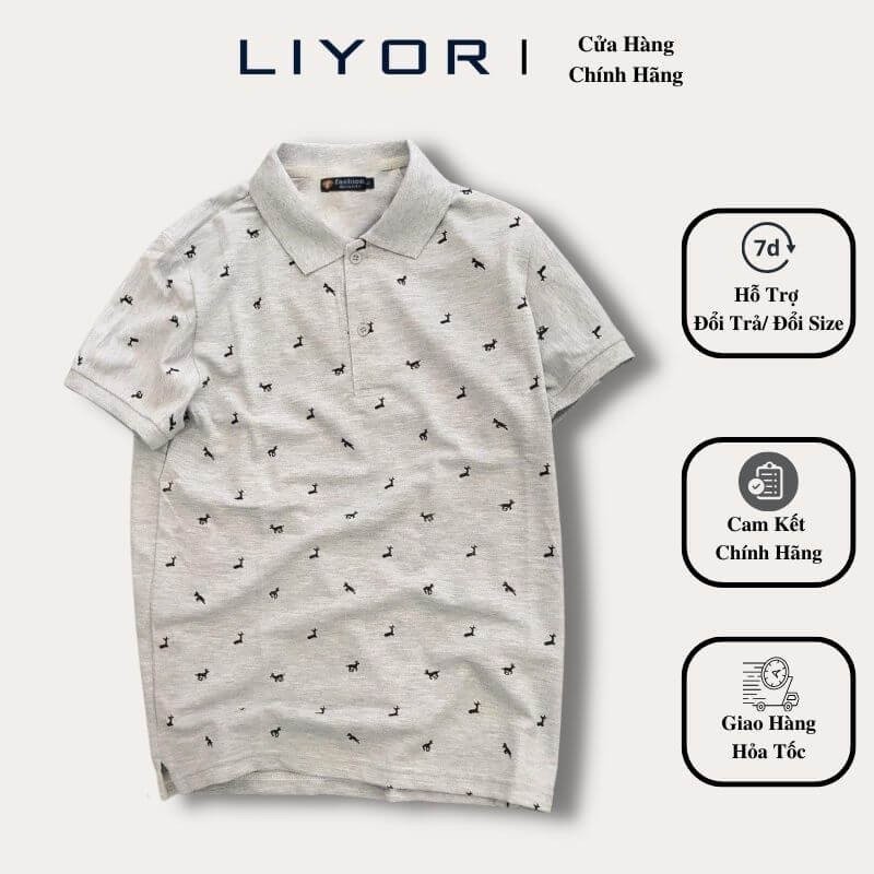 Áo Thun Có Cổ Nam LIYOR Áo Thun Nam Polo ngắn tay co giãn không tróc hình không nhăn form regular sang trọng  ATCS048