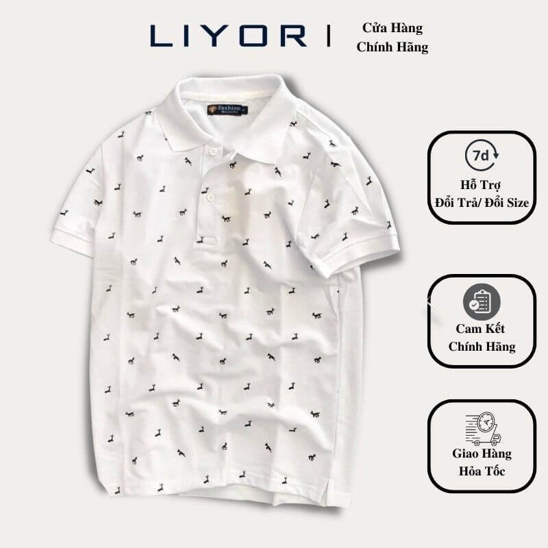 Áo Thun Có Cổ Nam LIYOR Áo Thun Nam Polo ngắn tay co giãn không tróc hình không nhăn form regular sang trọng  ATCS048