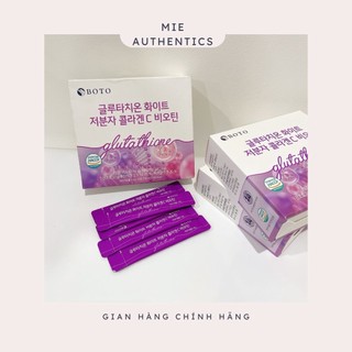 Bột uống truyền trắng và bổ sung collagen Glutathione Boto hộp 30 gói
