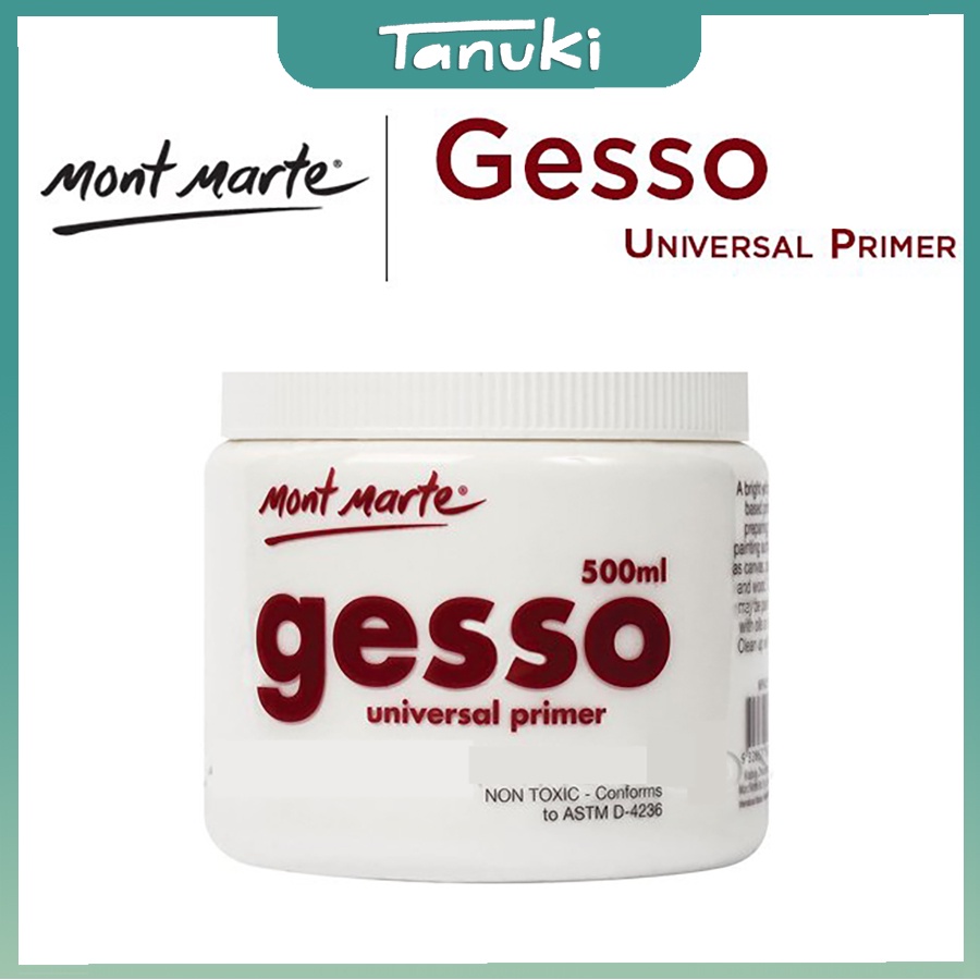 Sơn lót gesso Mont Marte màu trắng/đen cho Acrylic / Sơn dầu