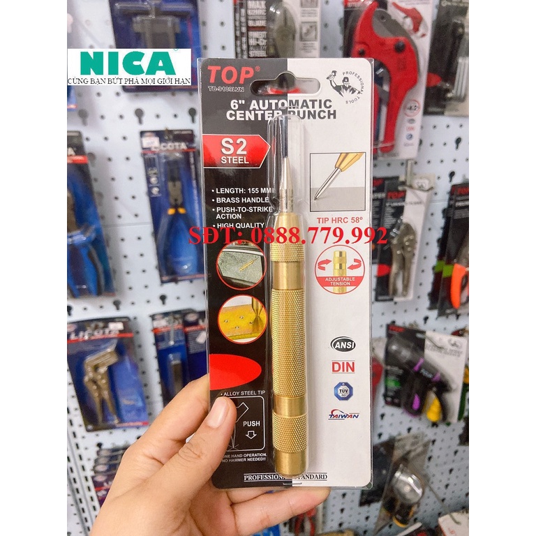 Đục lấy dấu tự động (Bung tu) đầu hợp kim 6" Top - TB-9109LVN