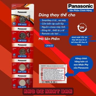 Set vỉ 5 viên pin panasonic cr2032/cr2025/cr2016/cr1632/cr1220/cr1616/cr2450