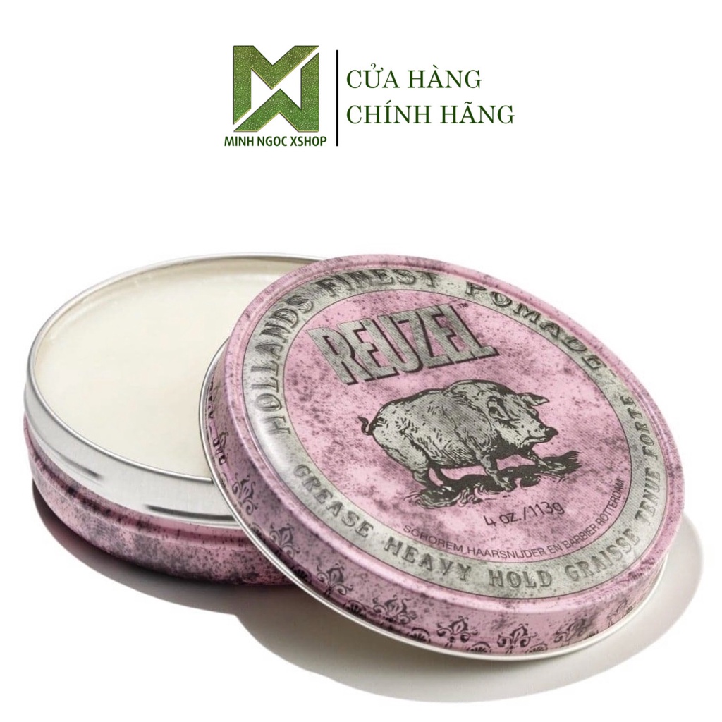 Sáp vuốt tóc gốc dầu giữ nếp cao, độ bóng vừa Reuzel Pink Pomade 35G - 113G - 340G