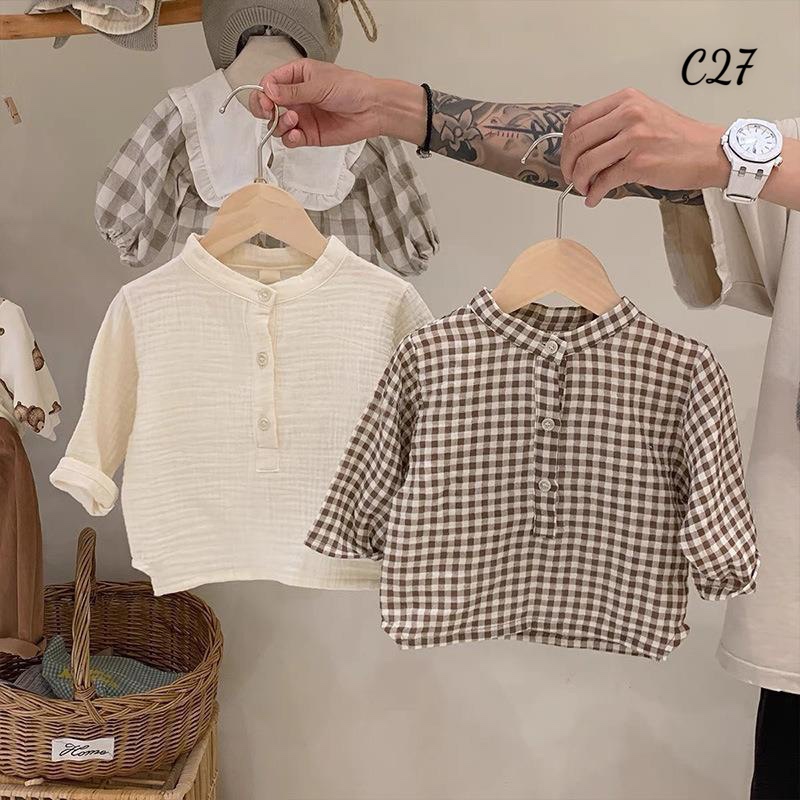 C27 - Áo sơ mi cúc trụ HQ cho bé