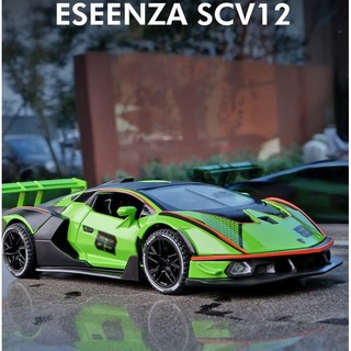 Mô hình xe Lambo Essenza SCV12 hợp kim nhôm đèn âm thanh bánh đà tỷ lệ 1:32