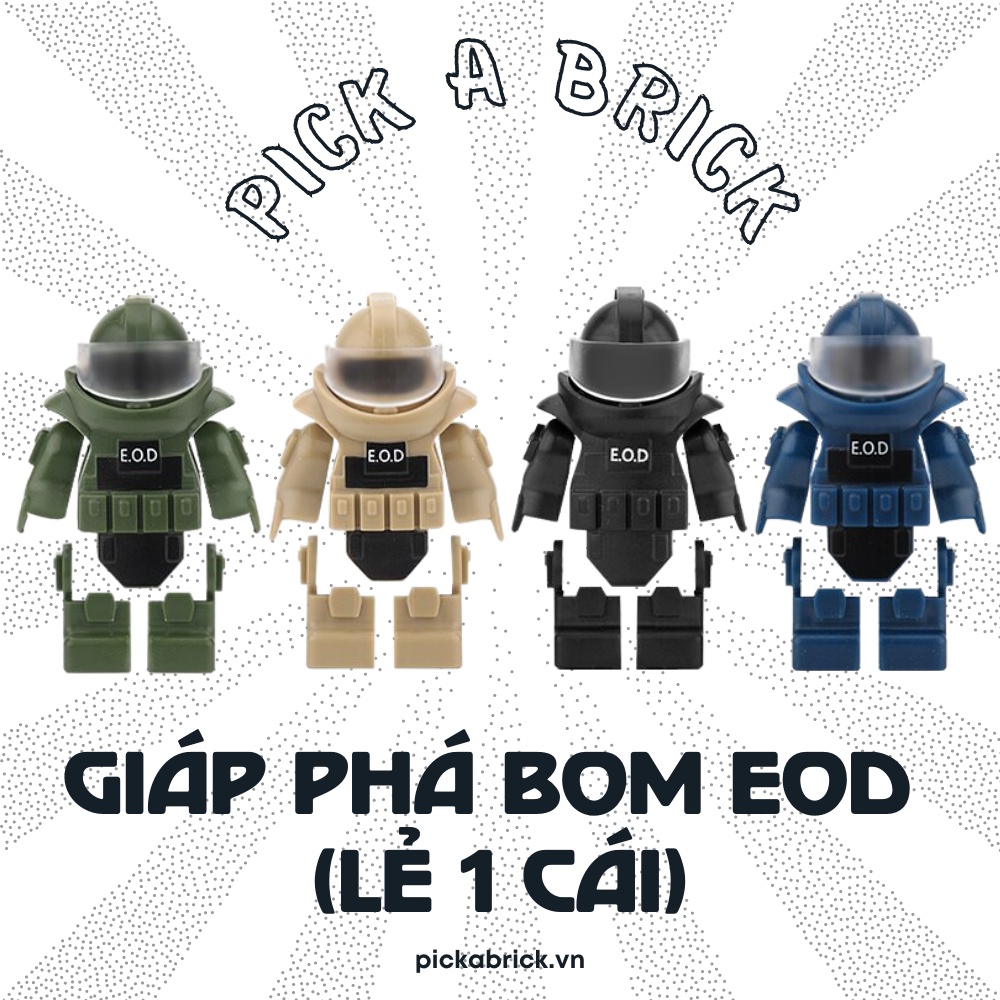Phụ kiện Minifigures GIÁP PHÁ BOM / GIÁP EOD lego SWAT- Đồ chơi lắp ráp Mini MOC quân sự quân đội giáp lính đặc nhiệm