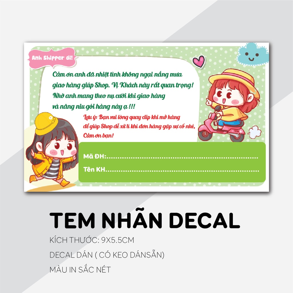 combo 100 Tem dán cảm ơn shipper, NHÃN CÁM ƠN SHIPPER-M1