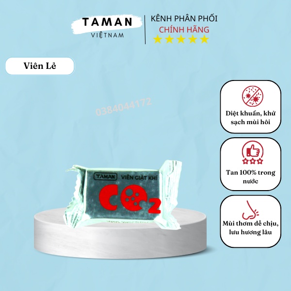 Viên Giặt Khí CO2 - Giặt Xả Quần Áo 3 Trong 1 Thay Thế Bột Giặt Nước Giặt Làm Thơm Lưu Hương Lâu Không Để Lại Cặn ( Lẻ )