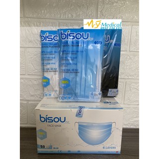 khẩu trang y tế 4 lớp kháng khuẩn Bisou