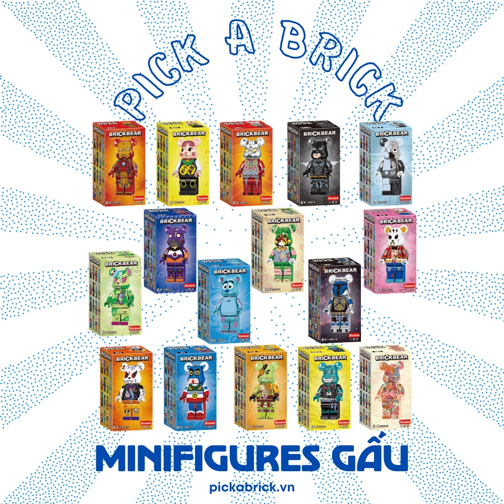Minifigures BEAR GẤU MINI 10061 (lẻ 1 con)- Đồ chơi lắp ráp xếp hình mô hình Mini Minifigure nonlego