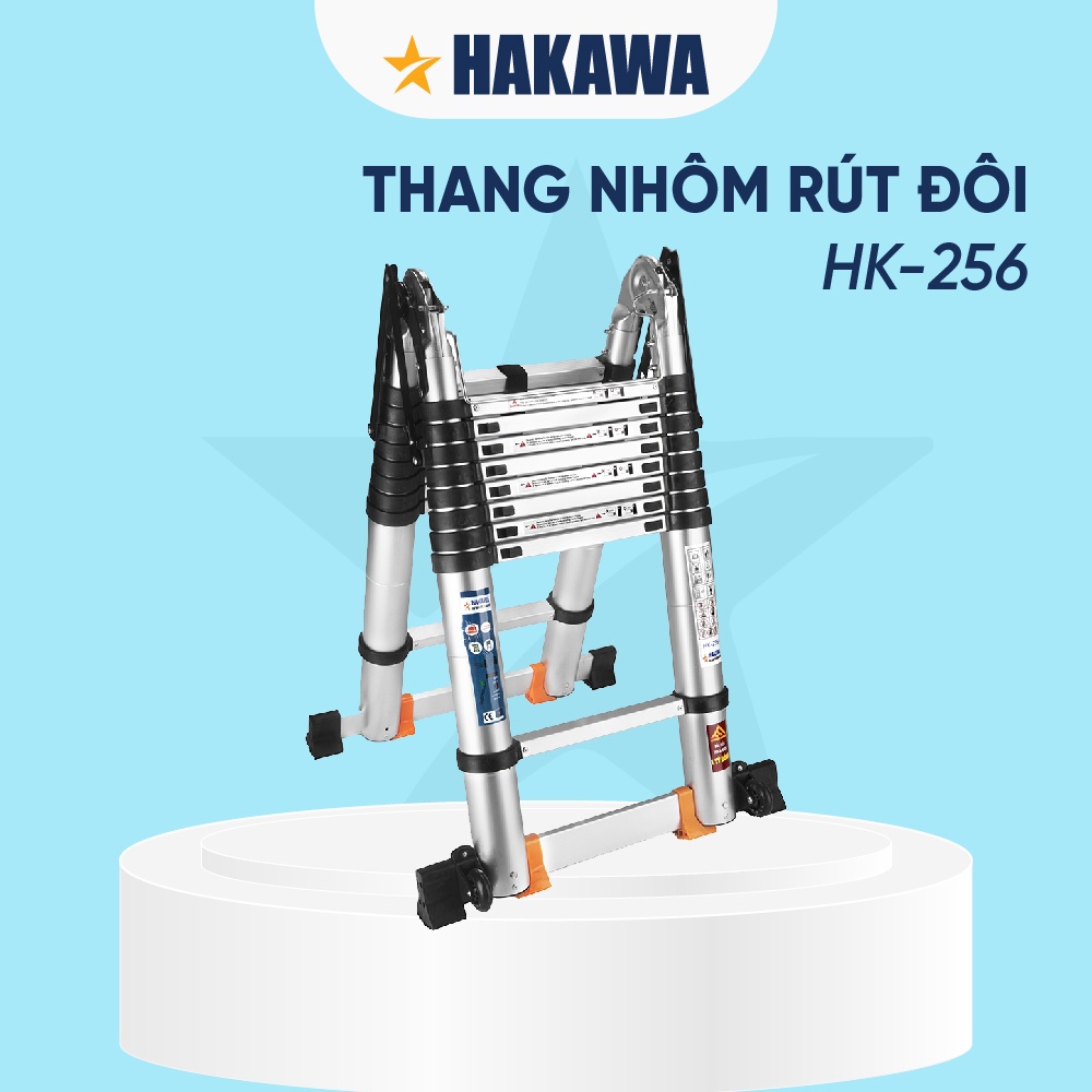 Thang nhôm rút đôi cao cấp HAKAWA - HK-256 - bảo hành chính hãng 2 năm