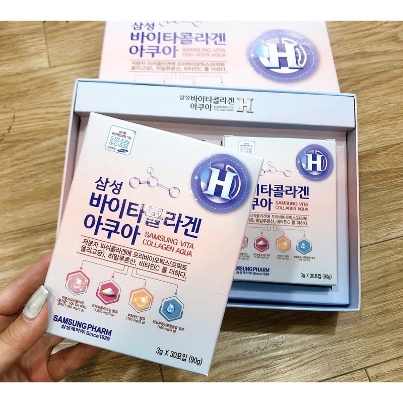 Collagen Xanh Aqua Samsung Vita Collagen Aqua Tái tạo Phục Hồi Làn Da
