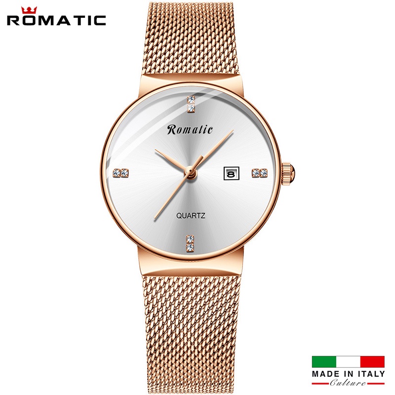 ĐỒNG HỒ NỮ ROMATIC - DÂY TITANIUM SANG TRỌNG + TẶNG HỘP & PIN - Đồng Hồ Nữ Đẹp Cao Cấp