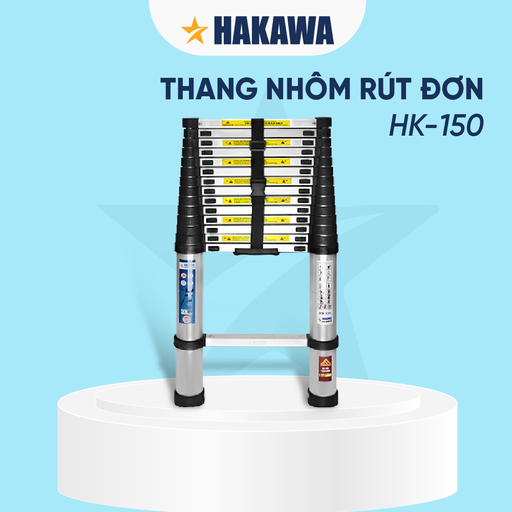 Thang nhôm rút đơn cao cấp HAKAWA - HK-150 - Sản phẩm chính hãng - bảo hành 2 năm