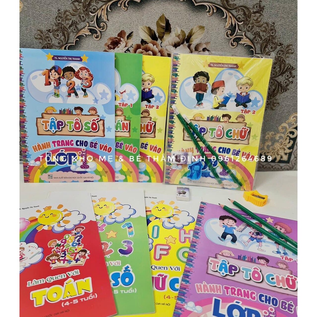 Set 10 quyển tập tô nét, tô chữ, tô số hành trang cho bé vào lớp 1