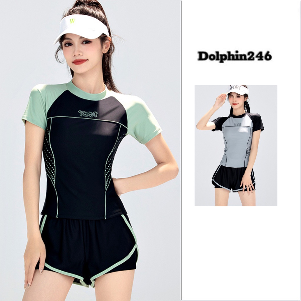 Đồ bơi 2 mảnh đi biển cho nữ bộ bikini phong cách thể thao khỏe khắn cá tính quần cạp cao 2 lớp kín đáo 0933 A-14