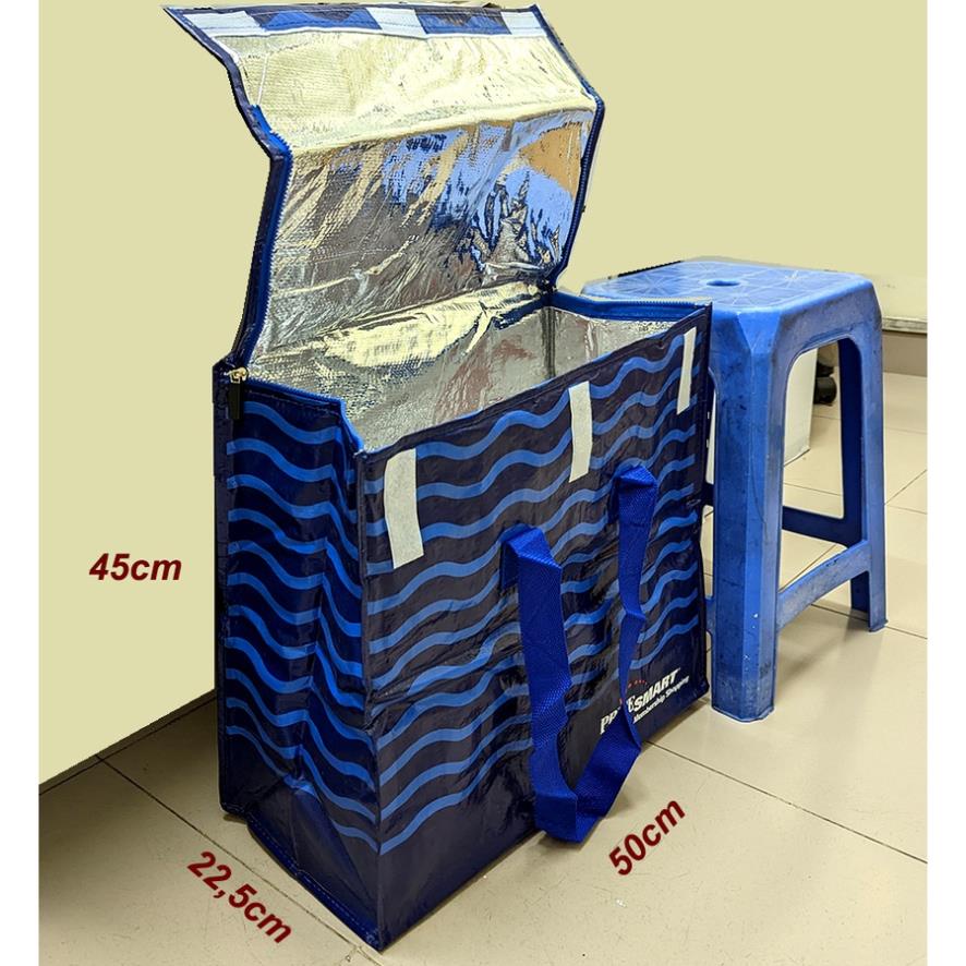 Túi giữ nhiệt giao hàng, túi giữ lạnh 8 tiếng, nhựa không thấm nước 50x22,5cm cao 45cm 68 lít,xếp gọn. Hiệu Mỹ xk. tx125