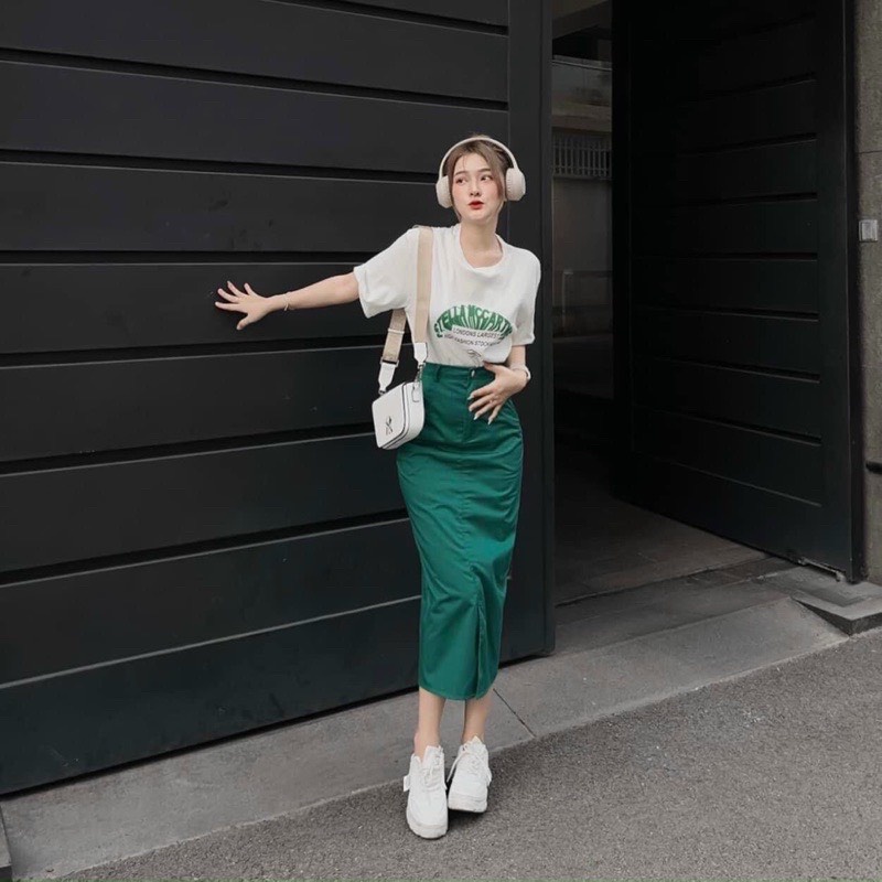 Set đồ nữ áo phông M-Chou + Chân váy kaky style basic