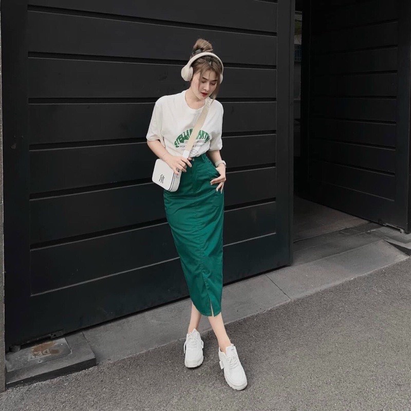 Set đồ nữ áo phông M-Chou + Chân váy kaky style basic