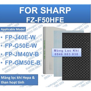 Màng lọc hepa + than shap fp-jm40v-b, fp-j40e-w, fp-g50e-w, fp-gm50e-b, fp-f40, fp-fm40.
