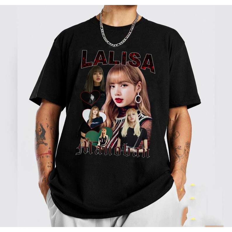 ÁO BLACKPINK - Áo phông Lisa - Áo thun unisex in hình Lalisa nhóm Black Pink
