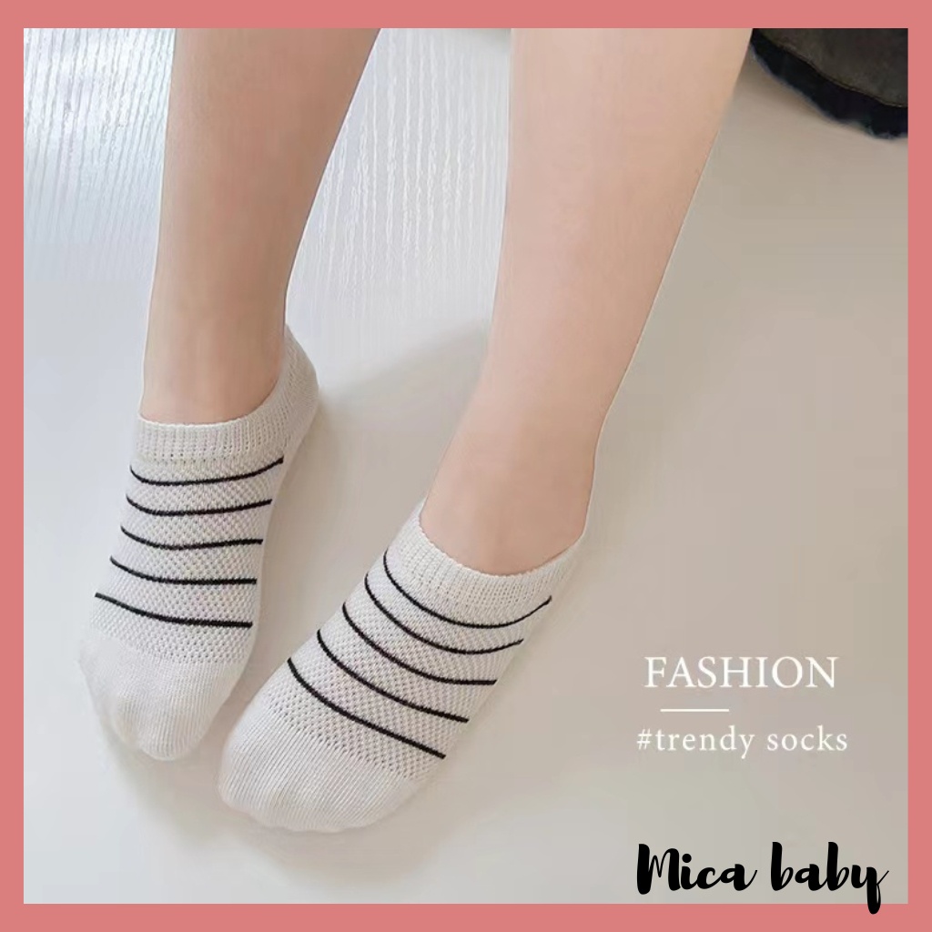 Set 5 đôi tất lưới điều hòa cotton cổ thấp Kid's Socks mềm mại thoáng khí cho bé từ 1 - 5 tuổi T42 Mica baby