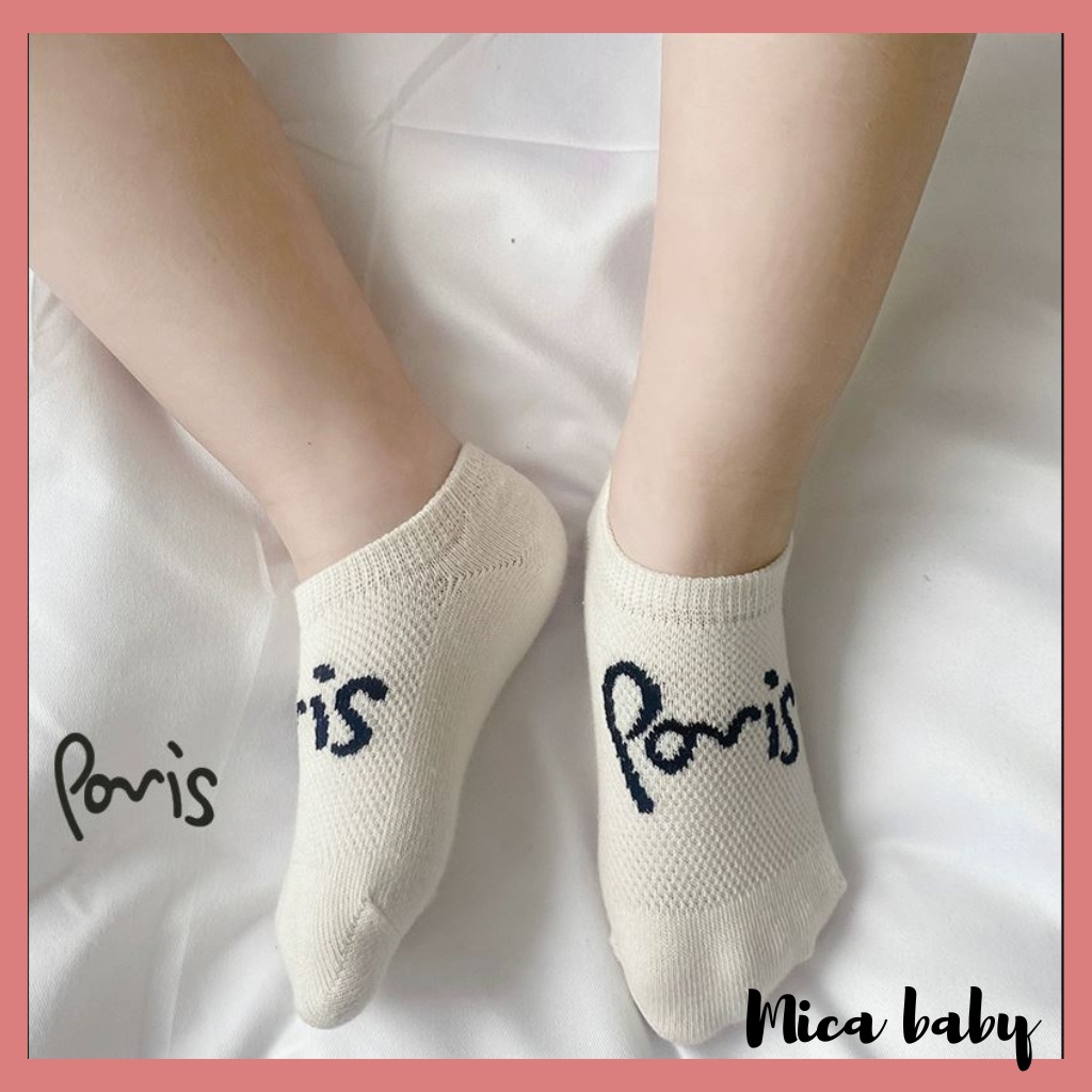 Set 5 đôi tất lưới điều hòa cotton cổ thấp Kid's Socks mềm mại thoáng khí cho bé từ 1 - 5 tuổi T42 Mica baby