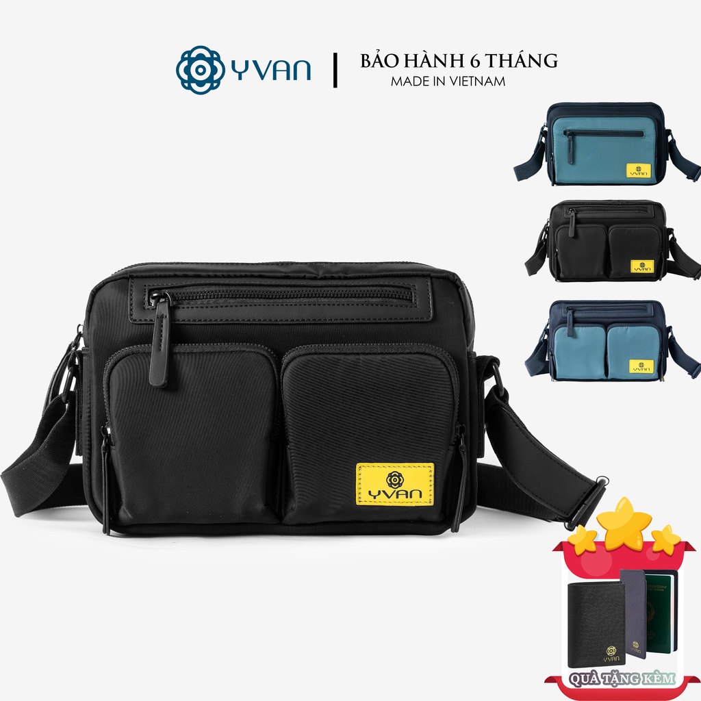 Túi đeo chéo nam mini đựng ví điện thoại đa năng tiện lợi đi học đi chơi vải nylon chống nước chính hãng YVan C62-C63