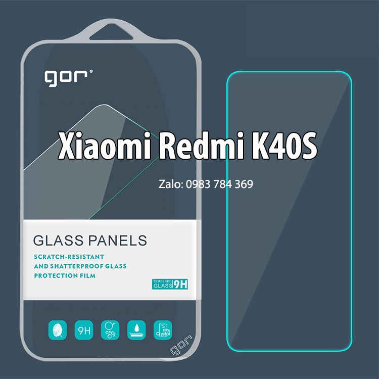 Bộ 2 Kính cường lực Xiaomi Redmi K40S trong suốt, chính hãng GOR, chống bám vân tay tốt, cảm ứng siêu mượt