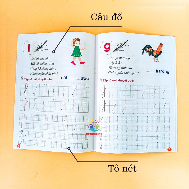 Set 10 quyển tập tô nét, tô chữ, tô số hành trang cho bé vào lớp 1