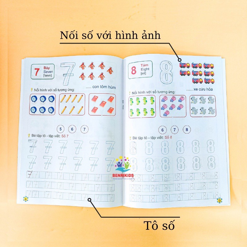 Set 10 quyển tập tô nét, tô chữ, tô số hành trang cho bé vào lớp 1