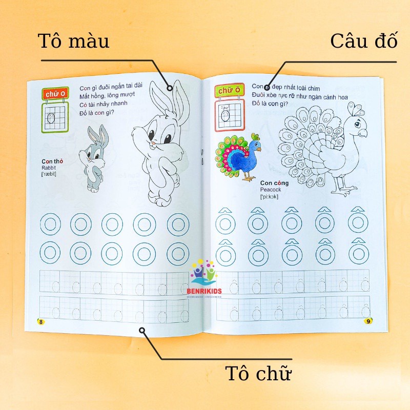 Set 10 quyển tập tô nét, tô chữ, tô số hành trang cho bé vào lớp 1