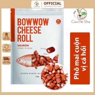 Snack bánh thưởng Bow Wow cho chó vị cá hồi - phô mai cuộn - Bow Wow Cheese Roll Salmon - 120g