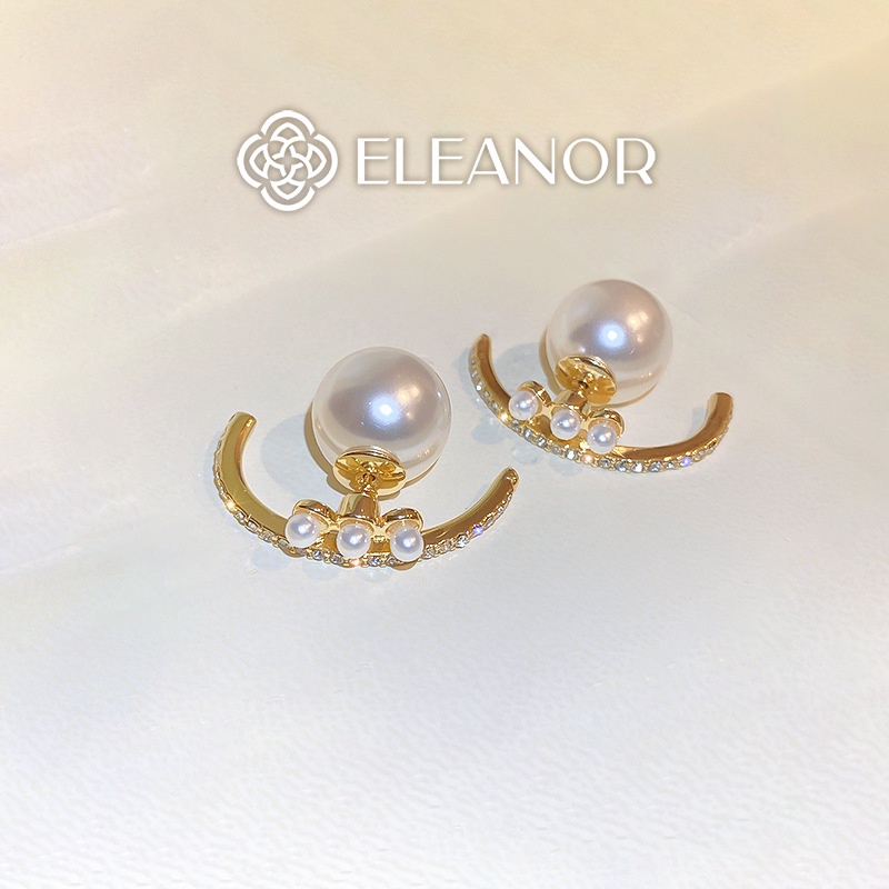 Bông tai nữ chuôi bạc 925 Eleanor Accessories ngọc trai nhân tạo đính đá phụ kiện trang sức 5591
