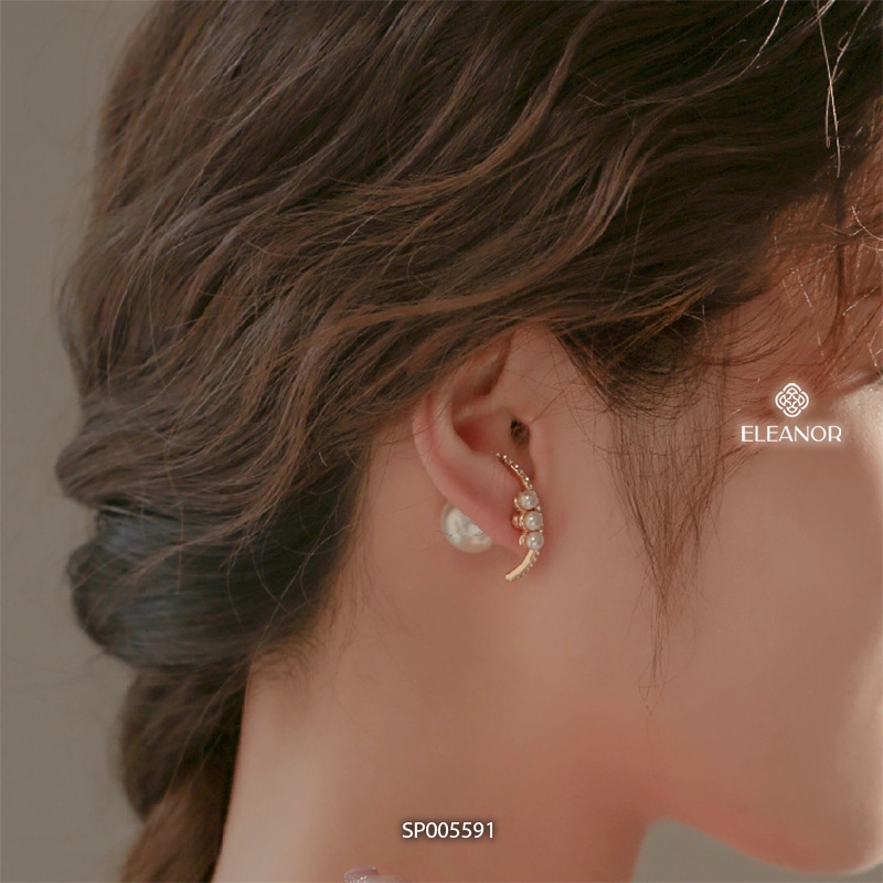 Bông tai nữ chuôi bạc 925 Eleanor Accessories ngọc trai nhân tạo đính đá phụ kiện trang sức 5591