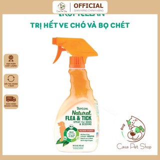 Xịt Tropiclean loại bỏ ve & rận, bọ chét trên ún & môi trường-chai 473ml-Hàng nhập Mỹ